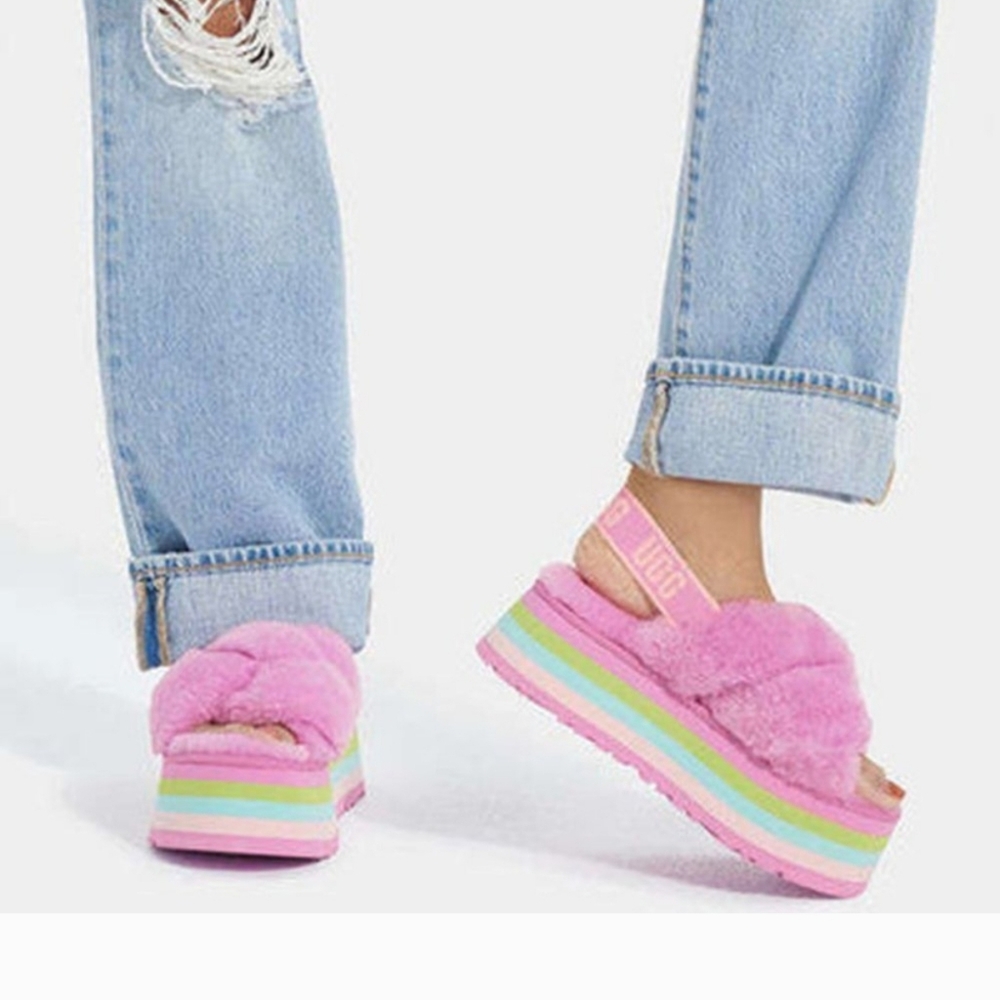 UGG Disco Knot Slides Platforms Sandals
